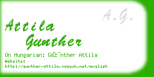 attila gunther business card